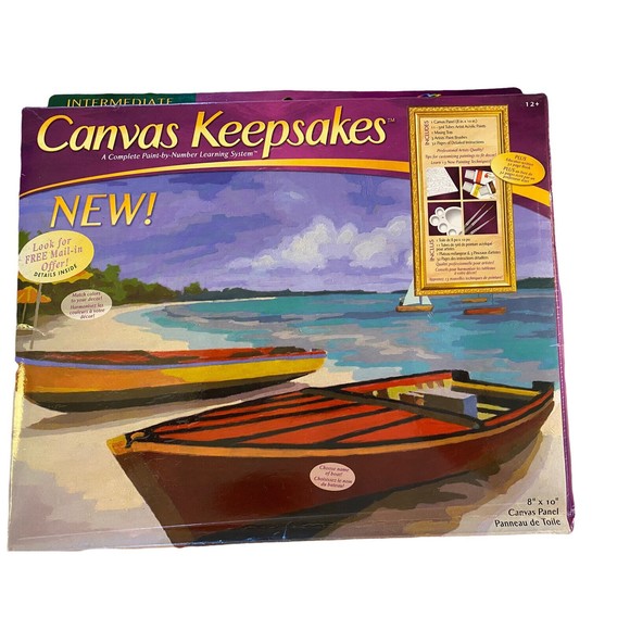 Craft House Intermediate Scenic Beach & Boat Complete Painting Set #28004 - Picture 1 of 3